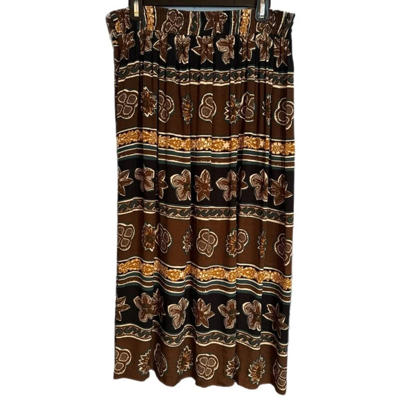 VTG Cappagallo Maxi Skirt Sz 8 Brown Beach  Button Boho Stretch Soft Hippie READ - Picture 3 of 15